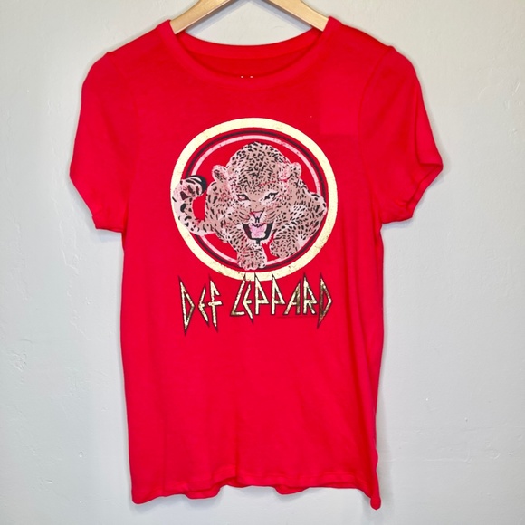 Chaser | NWT Metallic Def Leppard Band Tee - Picture 5 of 10